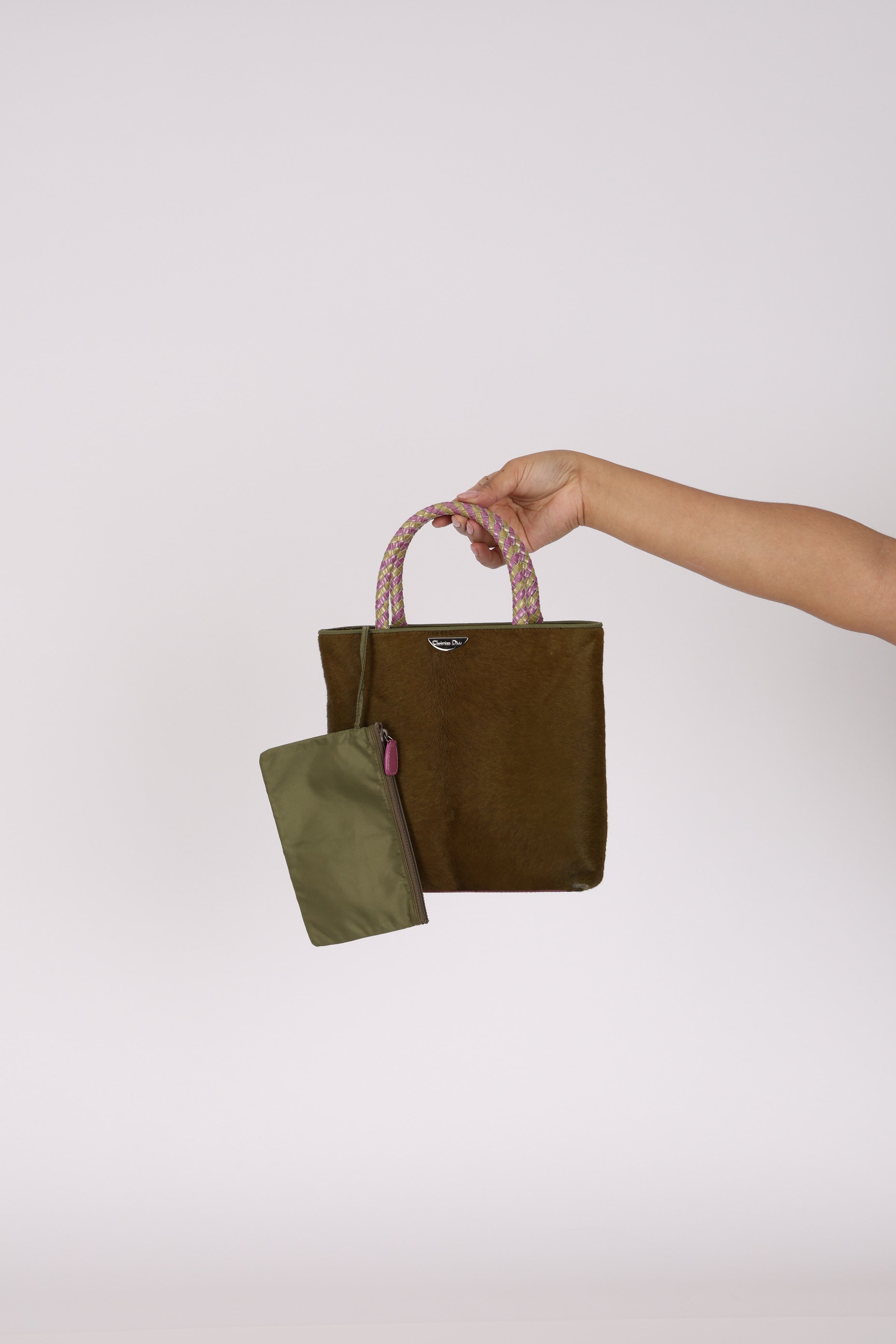 Dior Tote Bag Olive Ponyhair