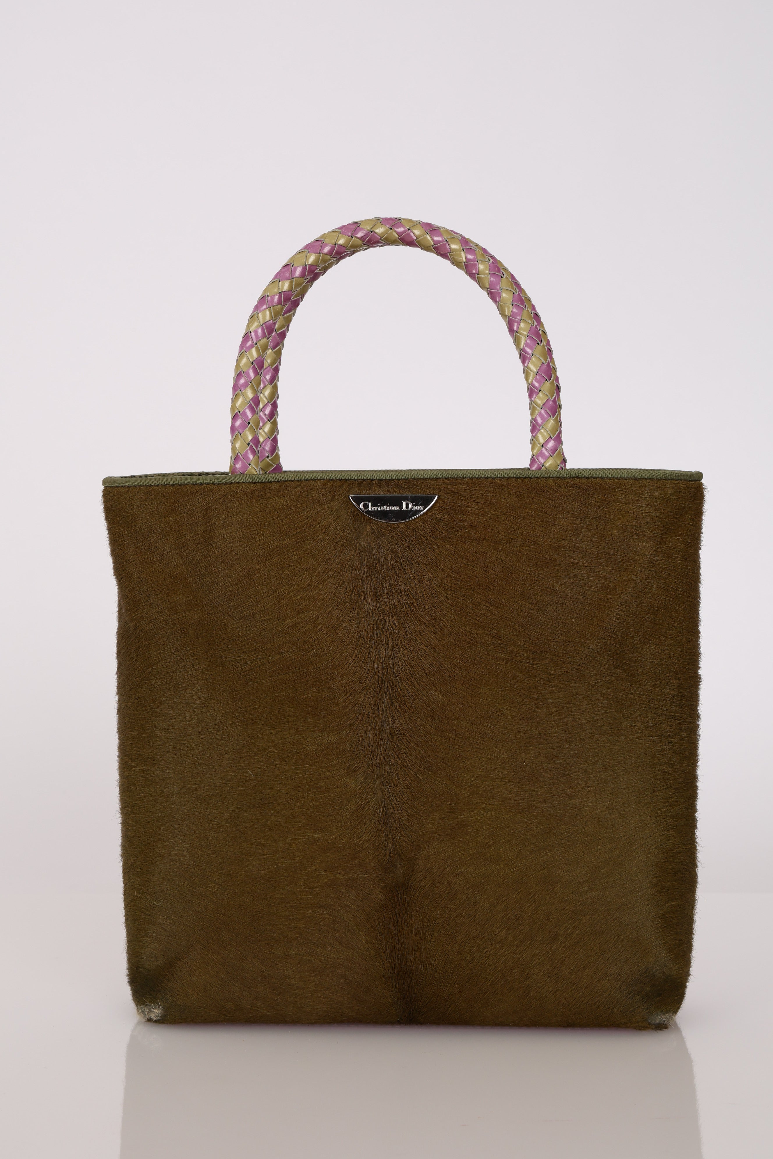 Dior Tote Bag Olive Ponyhair