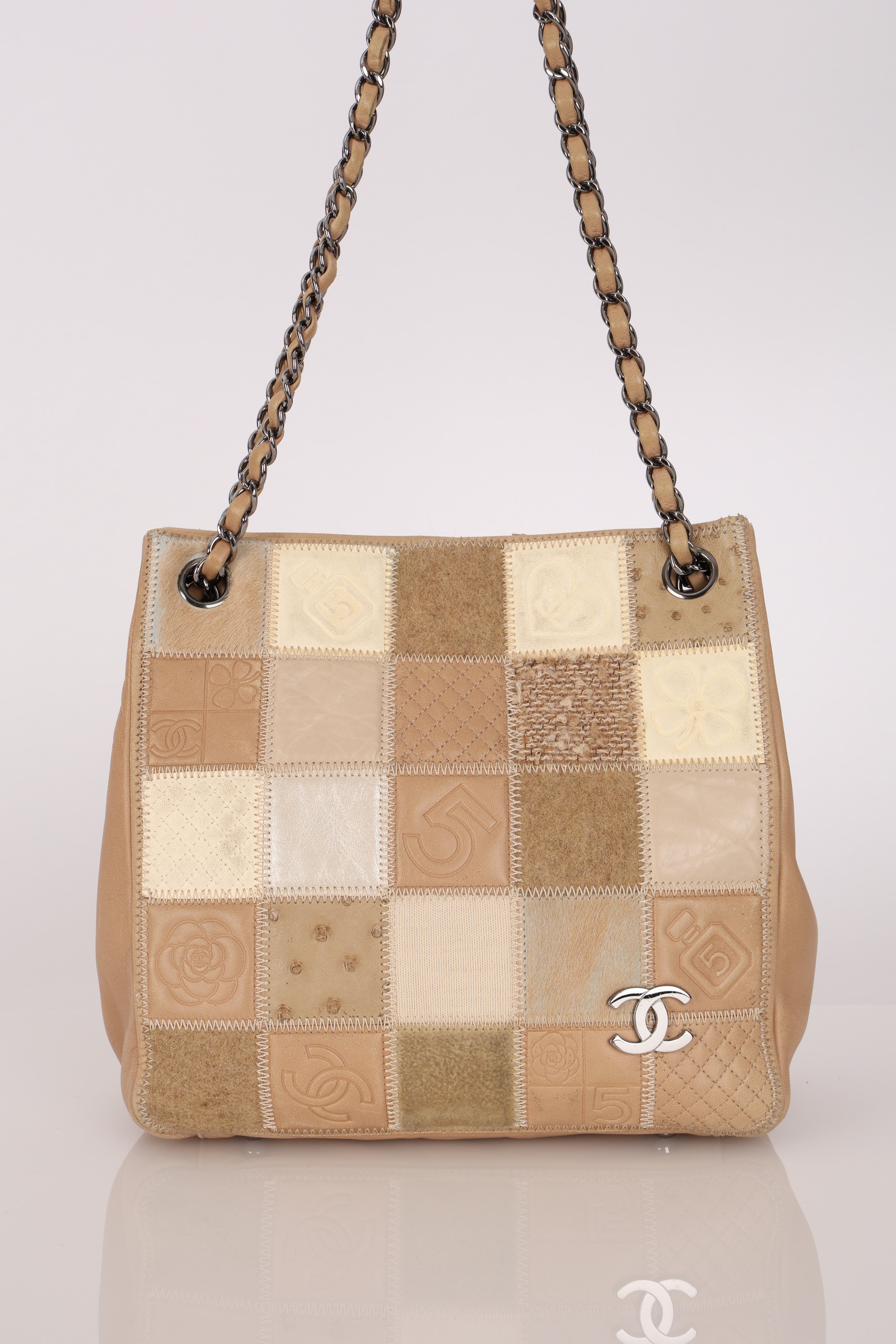 Chanel Patchwork Shoulder Bag Beige DSHW