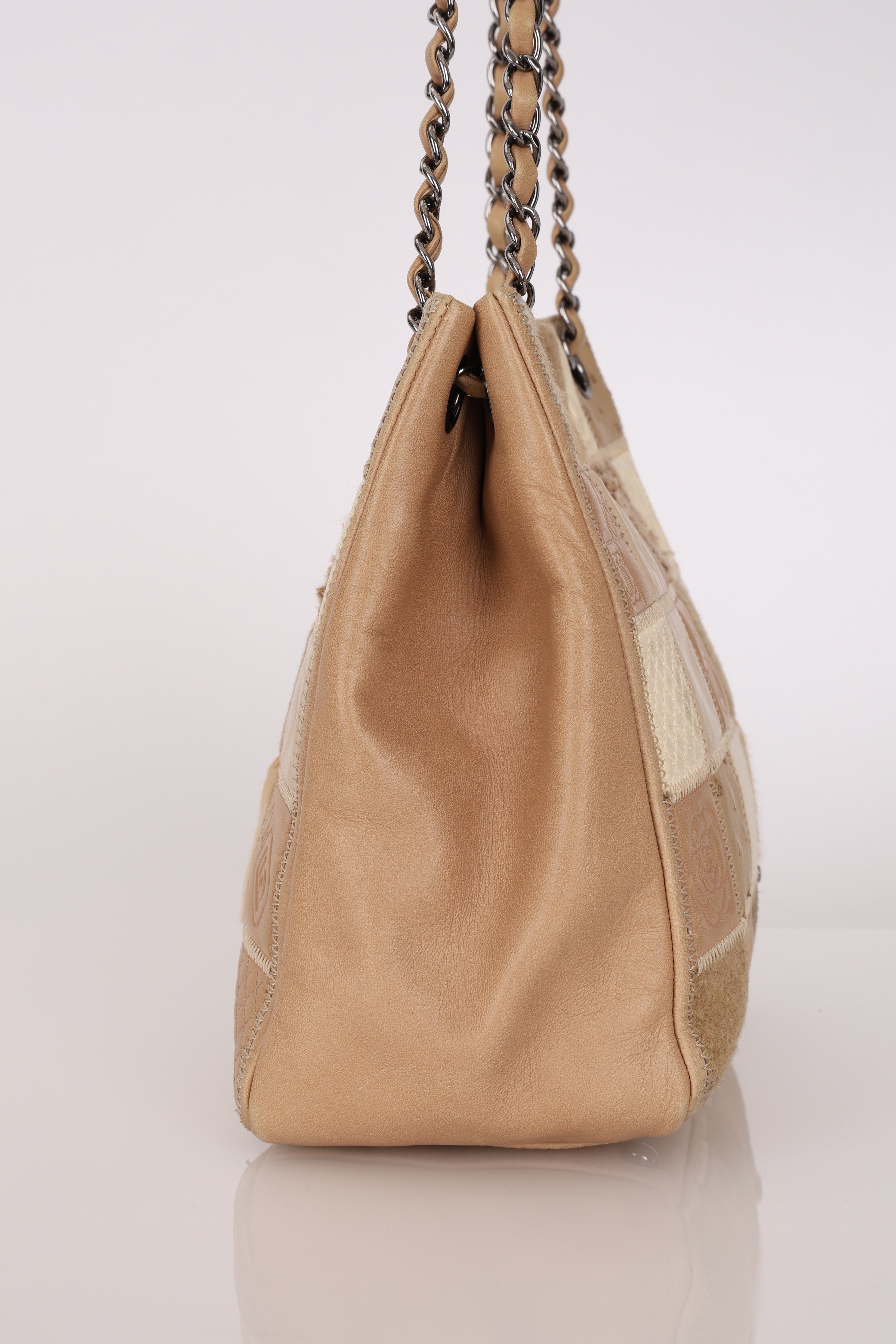 Chanel Patchwork Shoulder Bag Beige DSHW