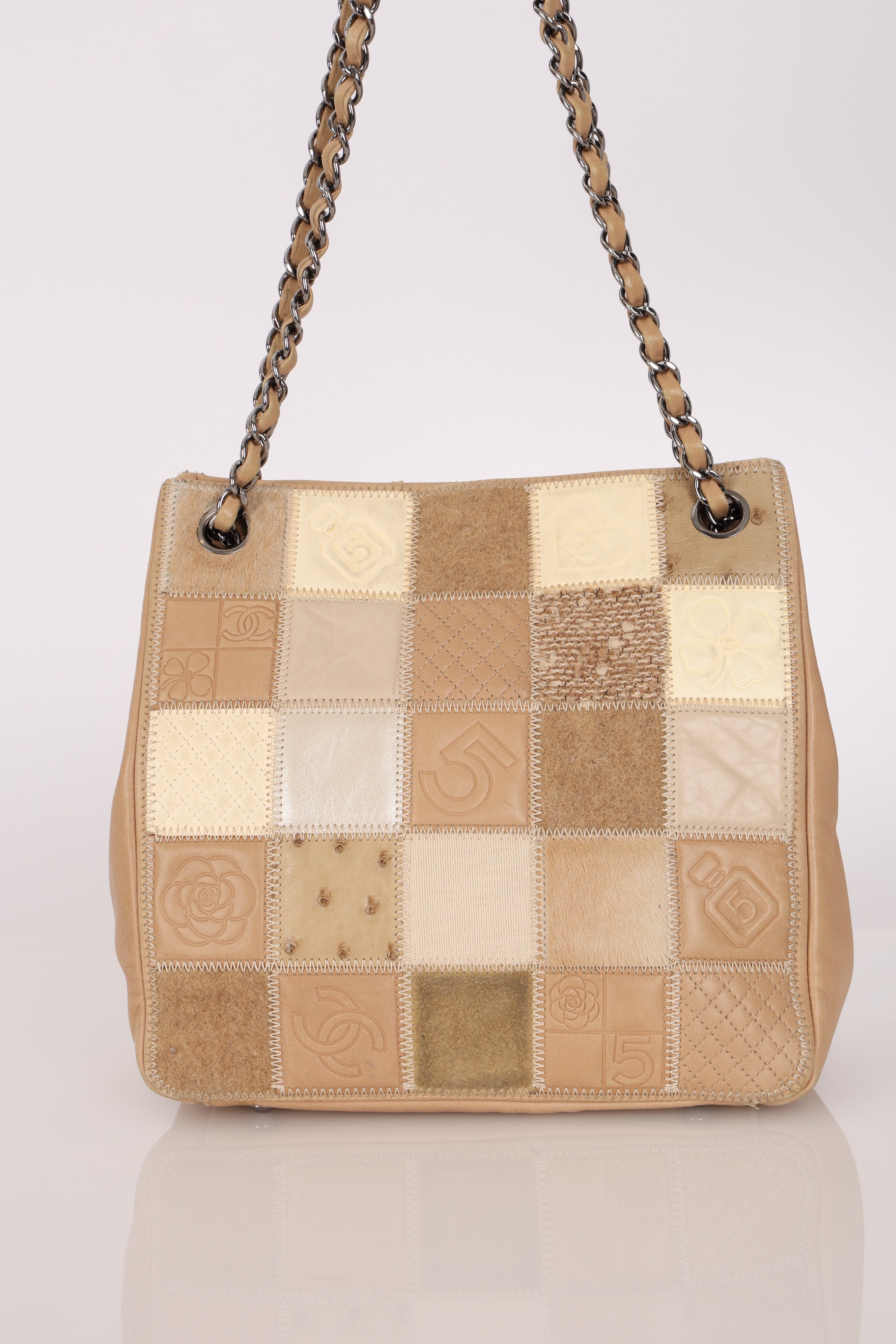 Chanel Patchwork Shoulder Bag Beige DSHW