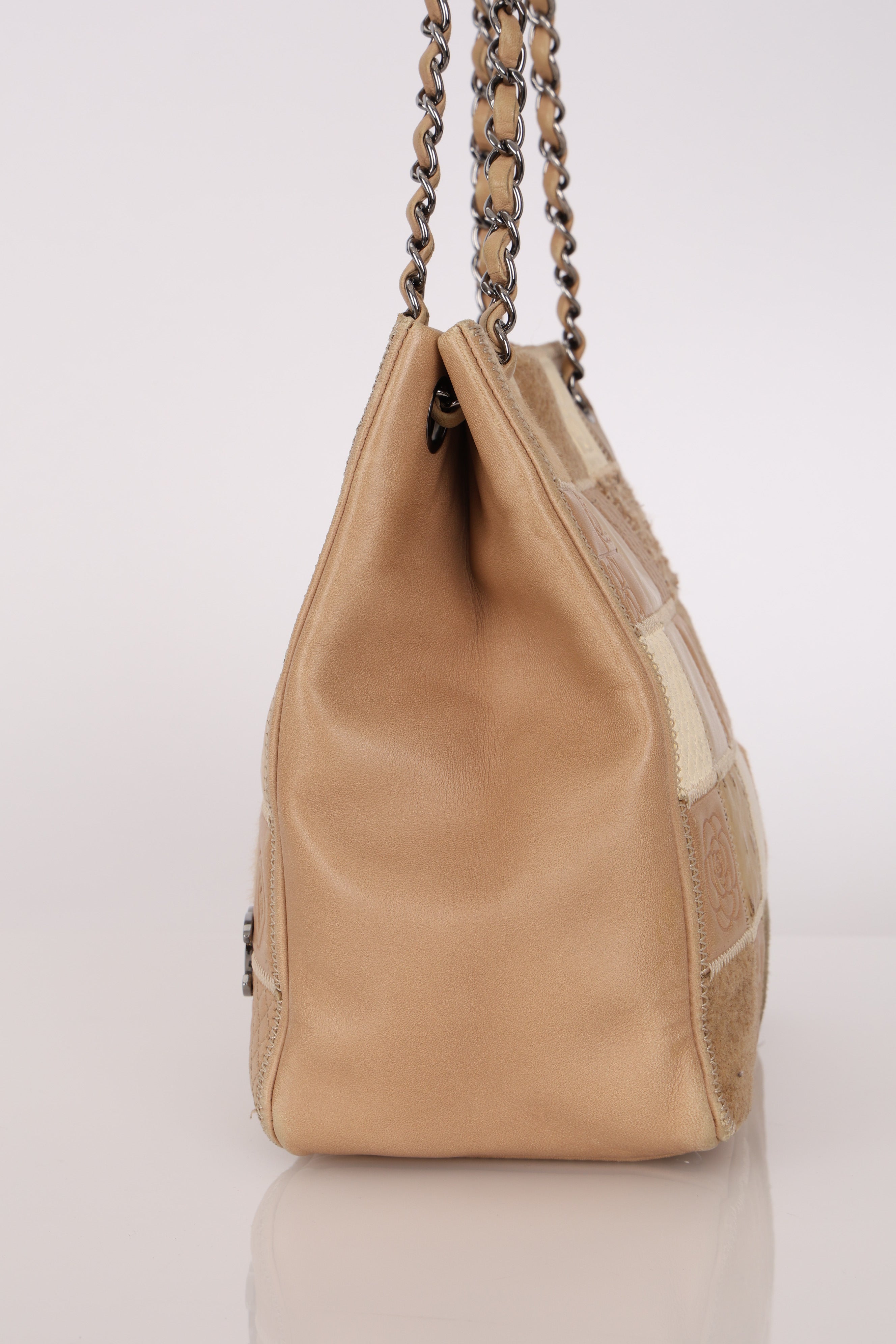 Chanel Patchwork Shoulder Bag Beige DSHW