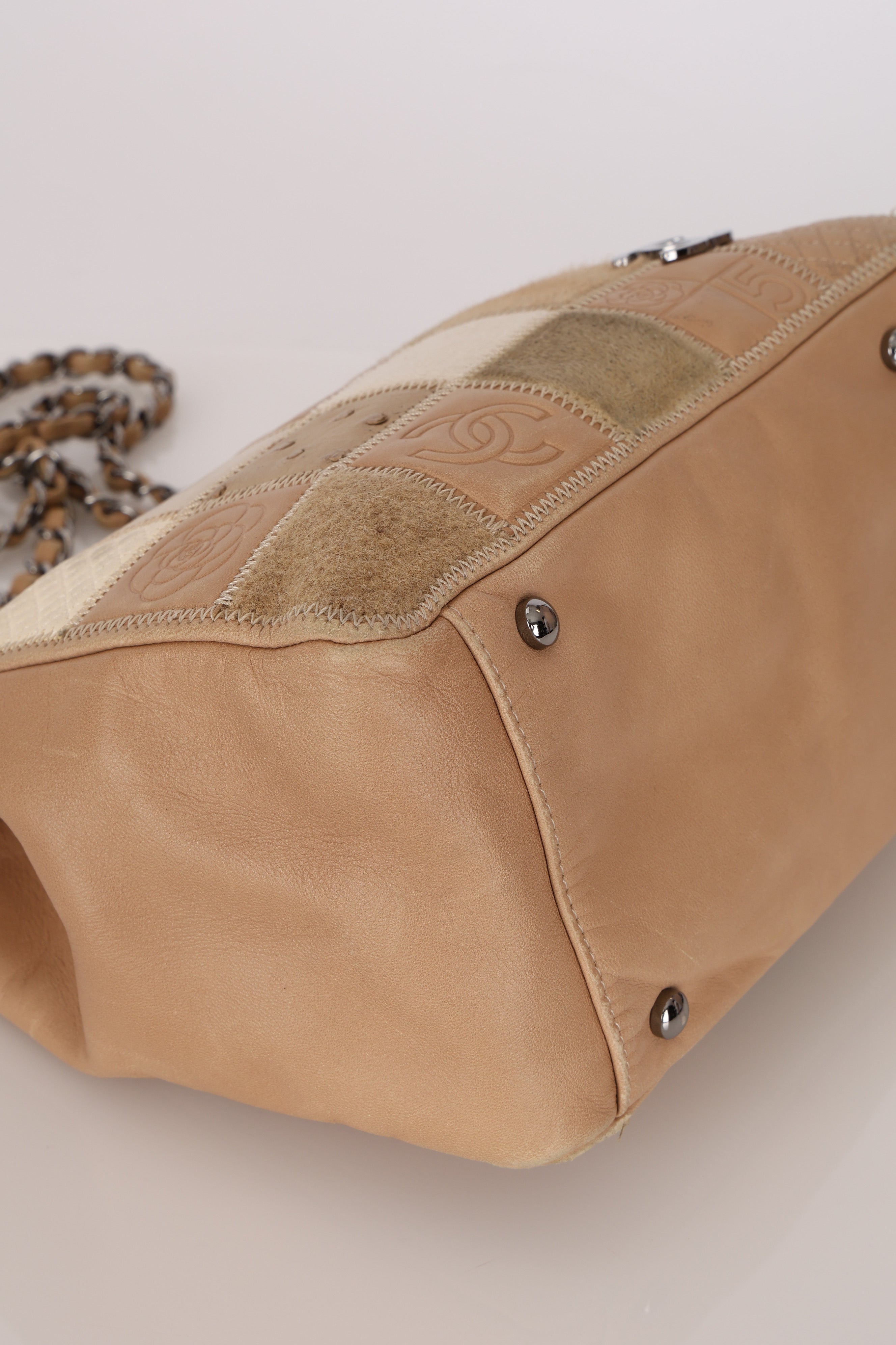 Chanel Patchwork Shoulder Bag Beige DSHW