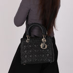 Rare Dior Medium Lady Black Lambskin 2011