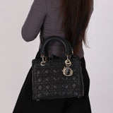 Rare Dior Medium Lady Black Lambskin 2011