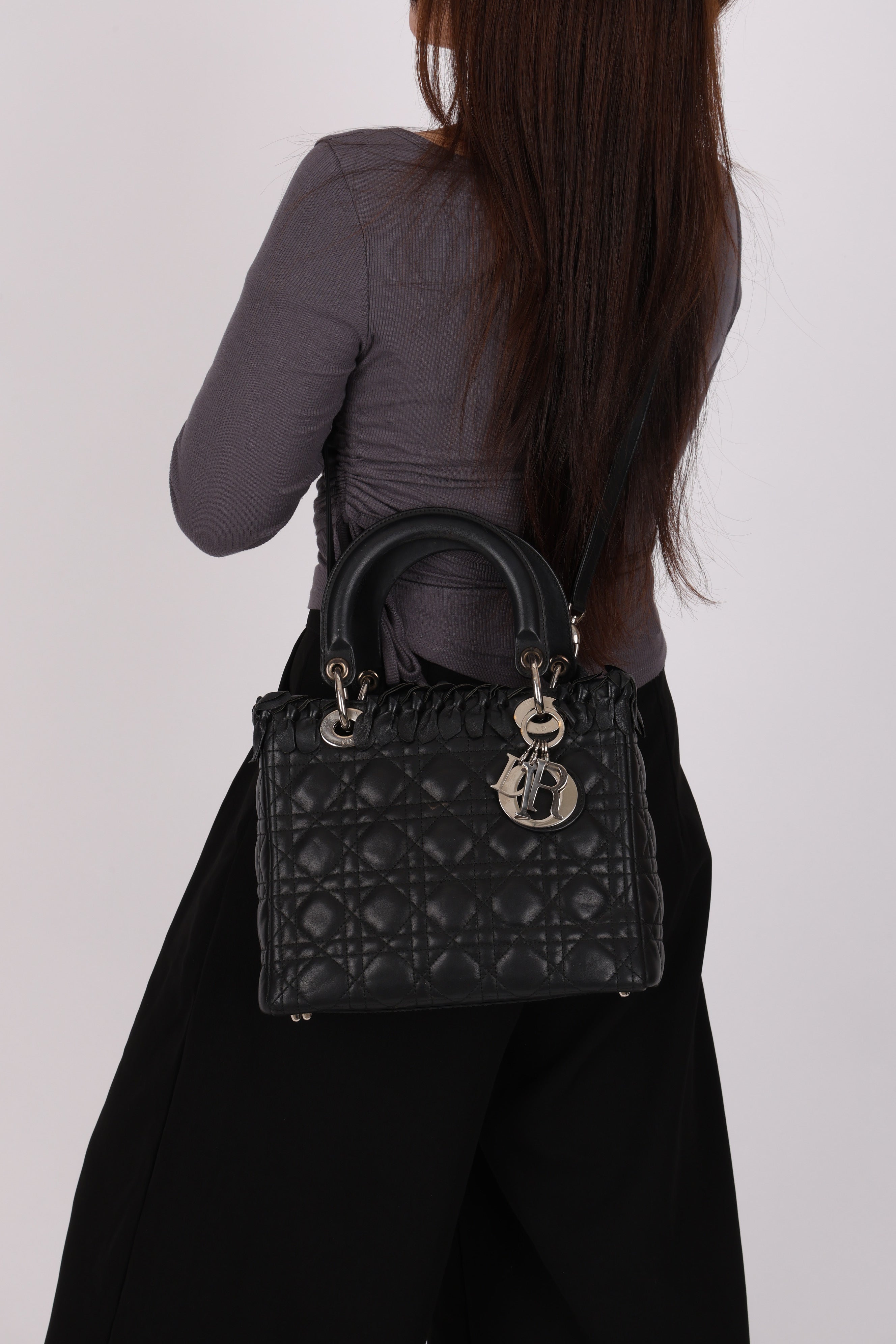 Rare Dior Medium Lady Black Lambskin 2011