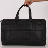 Chanel Chocolate Bar Boston Bag Black Caviar 2009 SHW