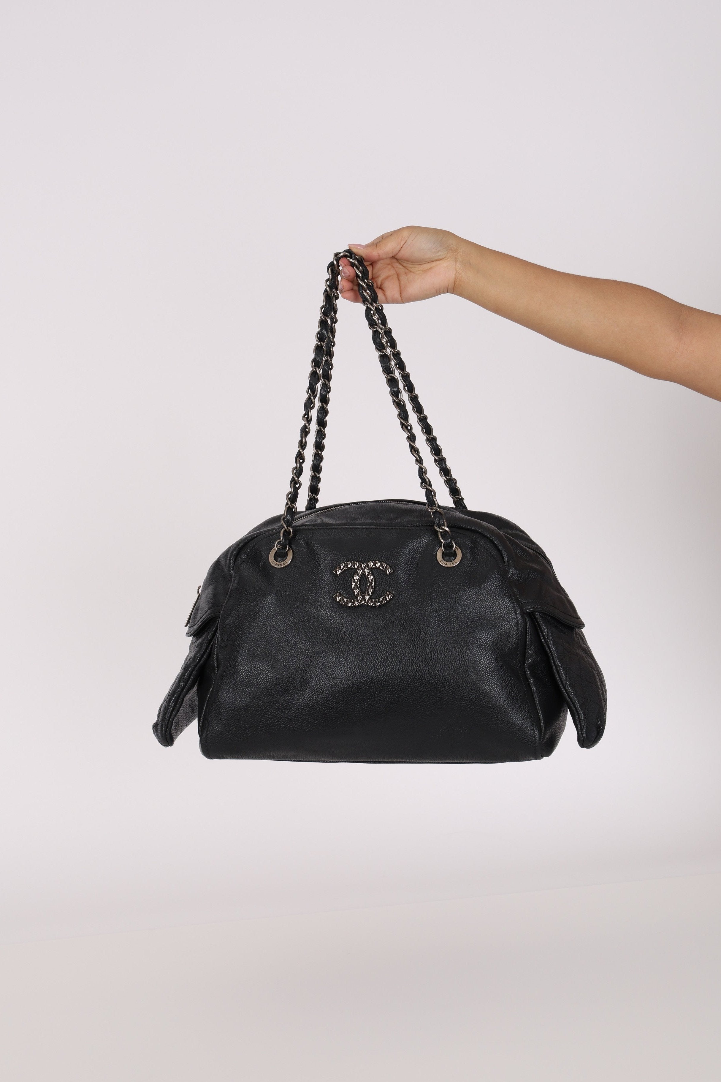 Chanel Multipocket Bowling Bag Black Caviar RHW