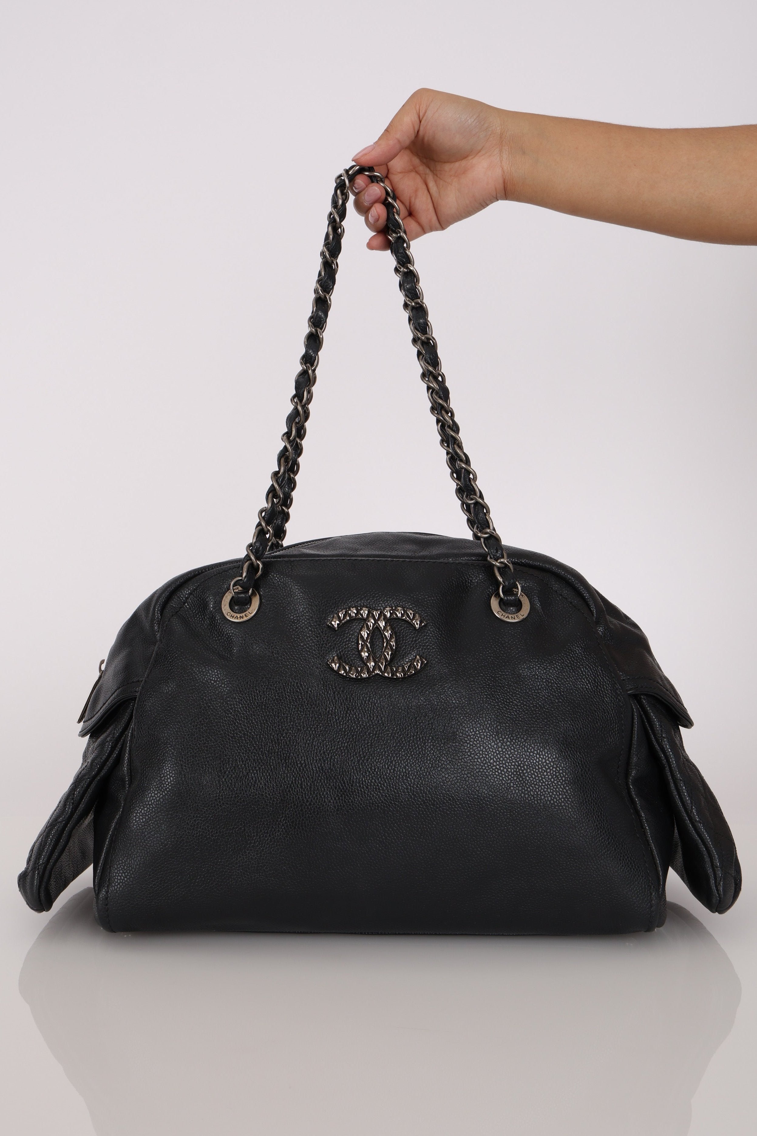 Chanel Multipocket Bowling Bag Black Caviar RHW