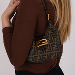 Fendi Zucca Mini Half Moon Bag GHW