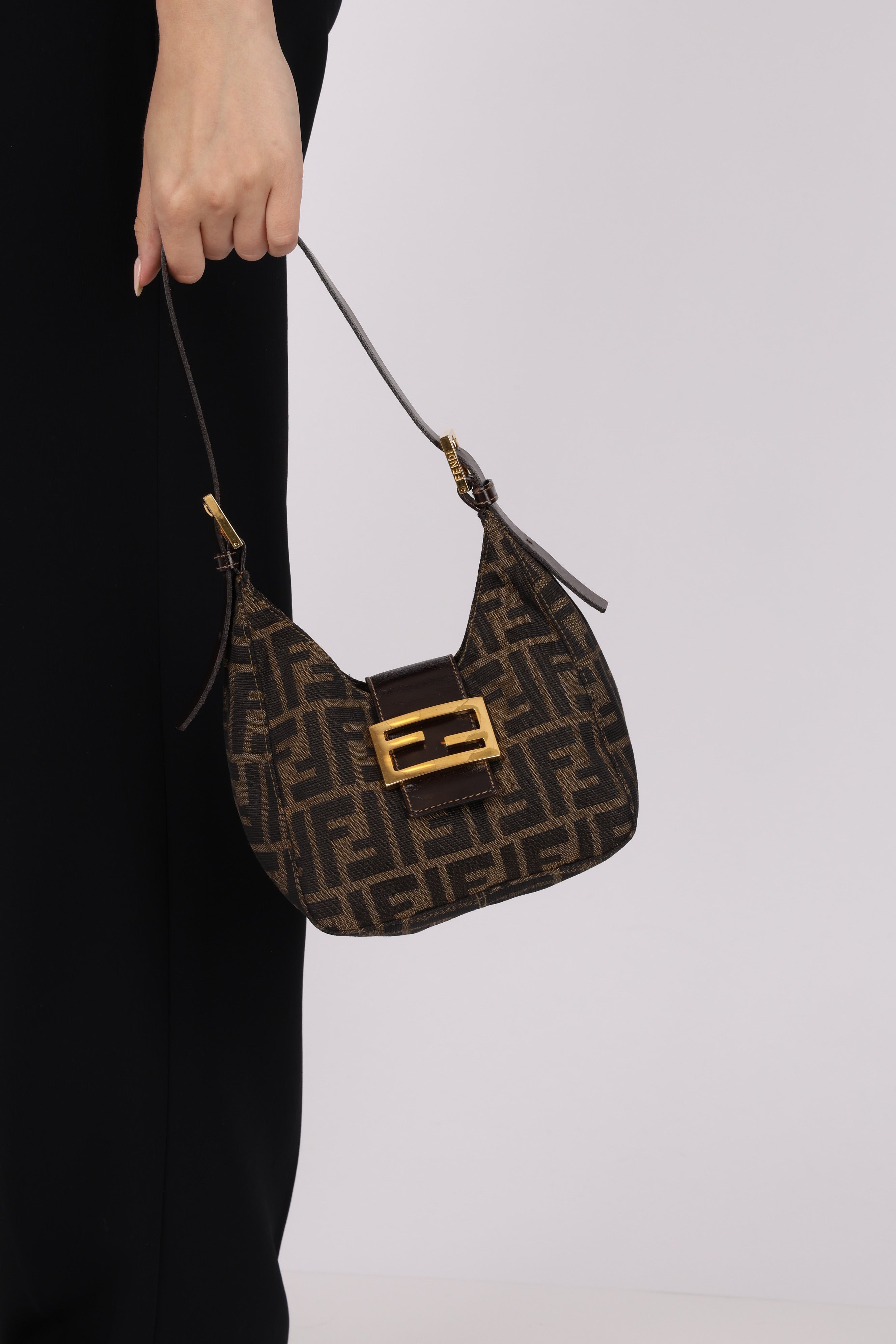 Fendi Zucca Mini Half Moon Bag GHW