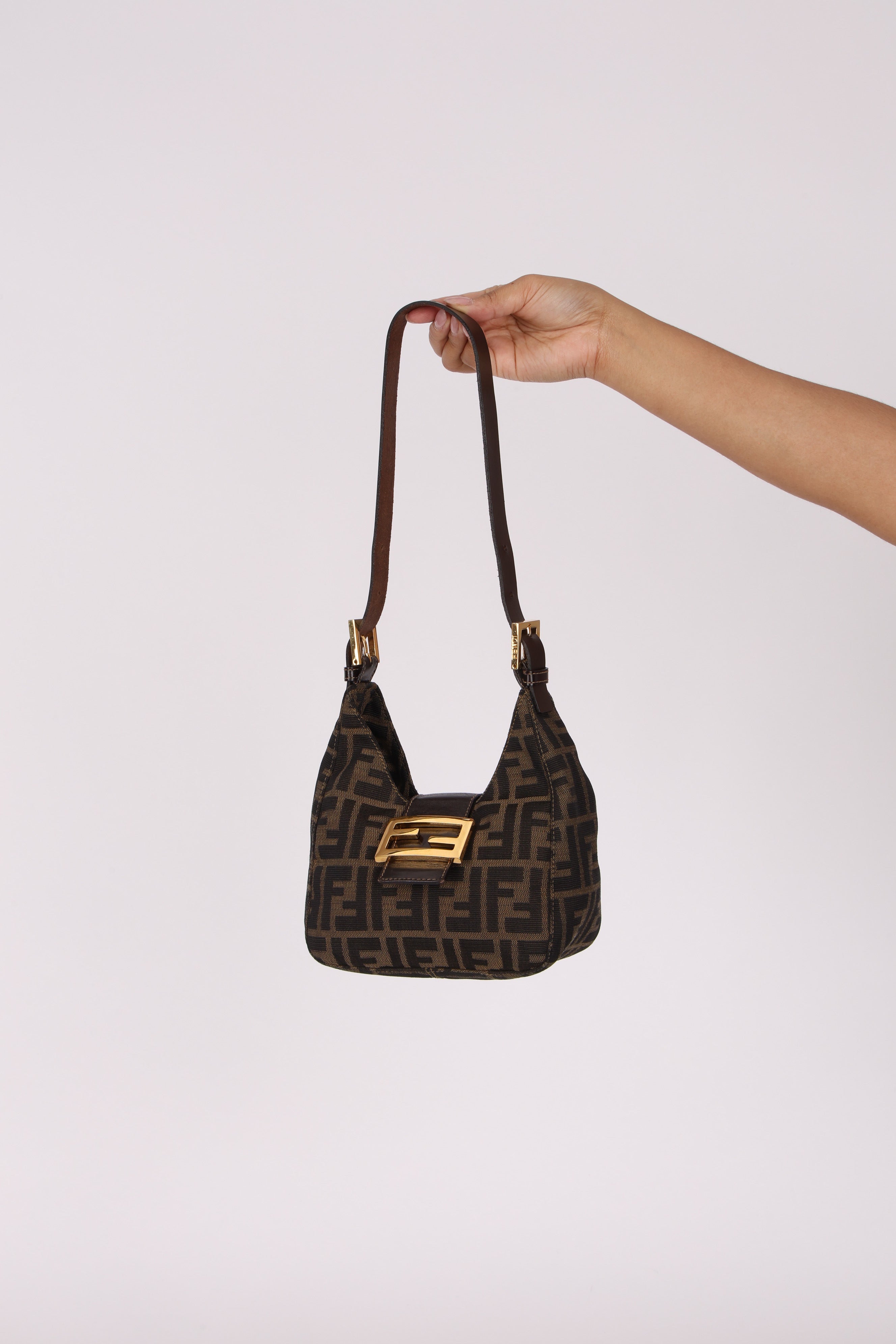 Fendi Zucca Mini Half Moon Bag GHW