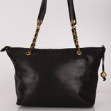 Chanel Front Pocket Tote Black Lambskin 24K GP