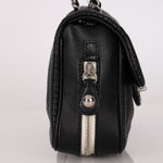 Chanel Perforated Single Flap Black Calfskin SHW