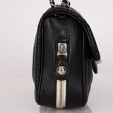 Chanel Perforated Single Flap Black Calfskin SHW