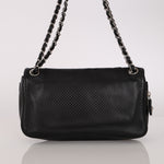 Chanel Perforated Single Flap Black Calfskin SHW
