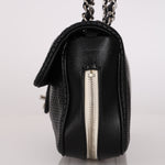 Chanel Perforated Single Flap Black Calfskin SHW