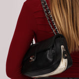 Chanel Medium Flap Black Perforated Calfskin 2009 SHW