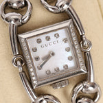 Gucci Silver Diamond Bezel Watch