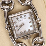 Gucci Silver Diamond Bezel Watch