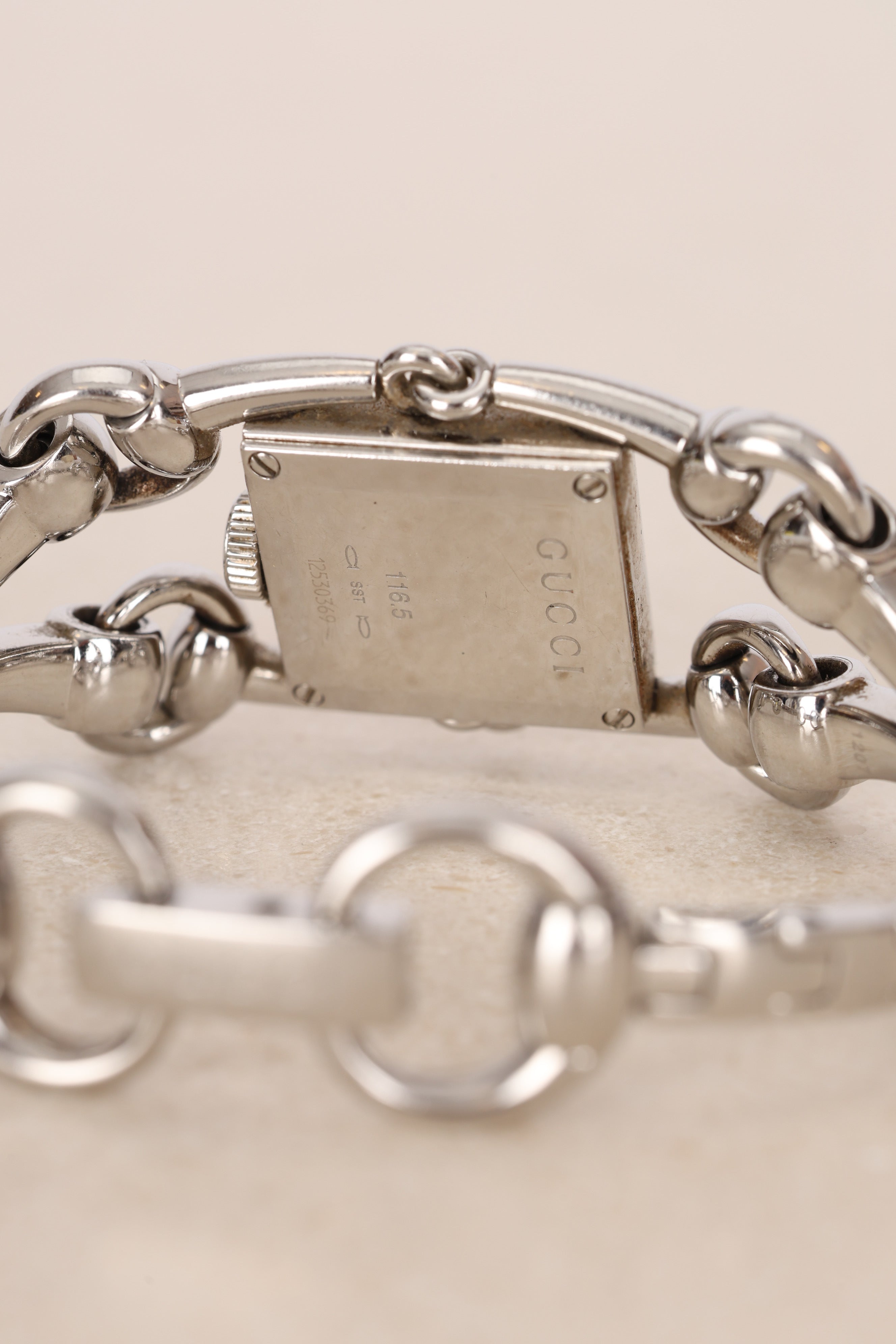Gucci Silver Diamond Bezel Watch