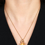 18K Yellow Gold Citrine and Diamond Crab Charm Necklace