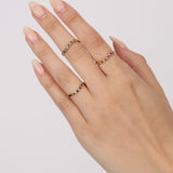 18K Gold Sapphire, Ruby, Emerald Diamond Ring Set