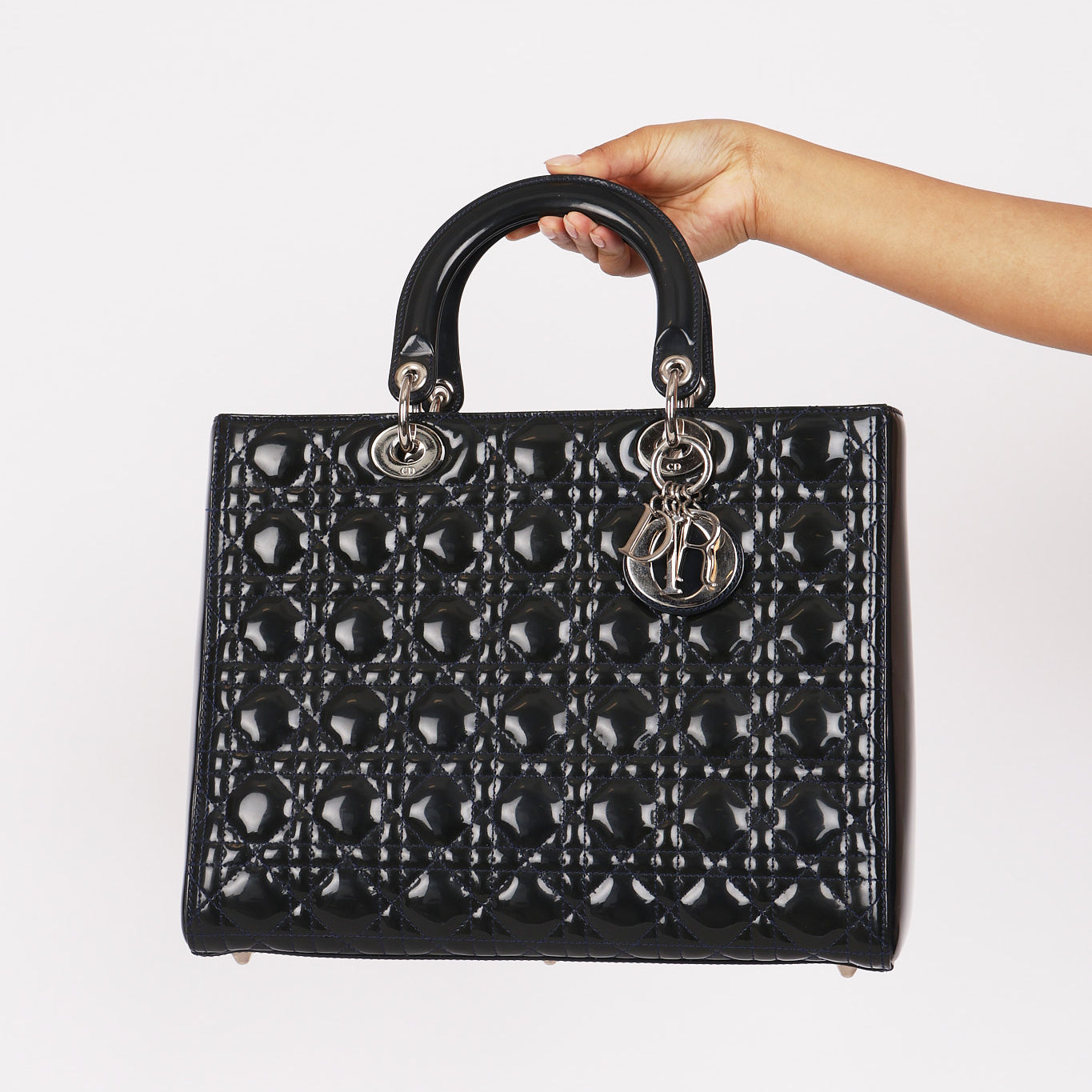 Dior Large Lady Navy Patent 2013