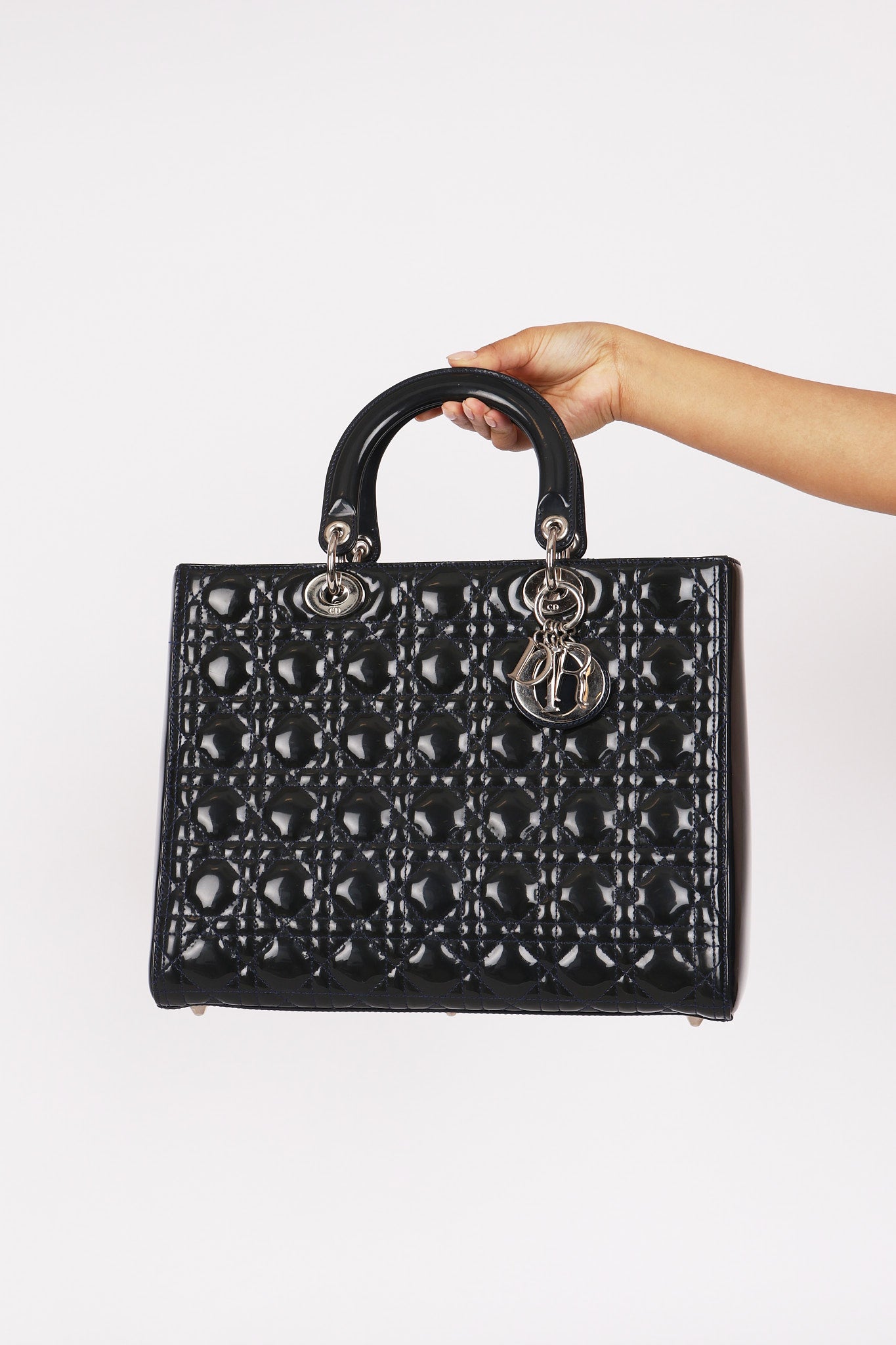 Dior Large Lady Navy Patent 2013