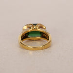 18K Yellow Gold Tourmaline and Diamond Statement Halo Ring, Size US 6.25