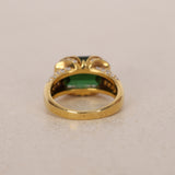 18K Yellow Gold Tourmaline and Diamond Statement Halo Ring, Size US 6.25