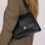 Chanel Kelly Shoulder Bag Black Lambskin 24K GP
