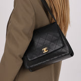 Chanel Kelly Shoulder Bag Black Lambskin 24K GP