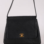 Chanel Kelly Shoulder Bag Black Lambskin 24K GP