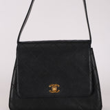 Chanel Kelly Shoulder Bag Black Lambskin 24K GP