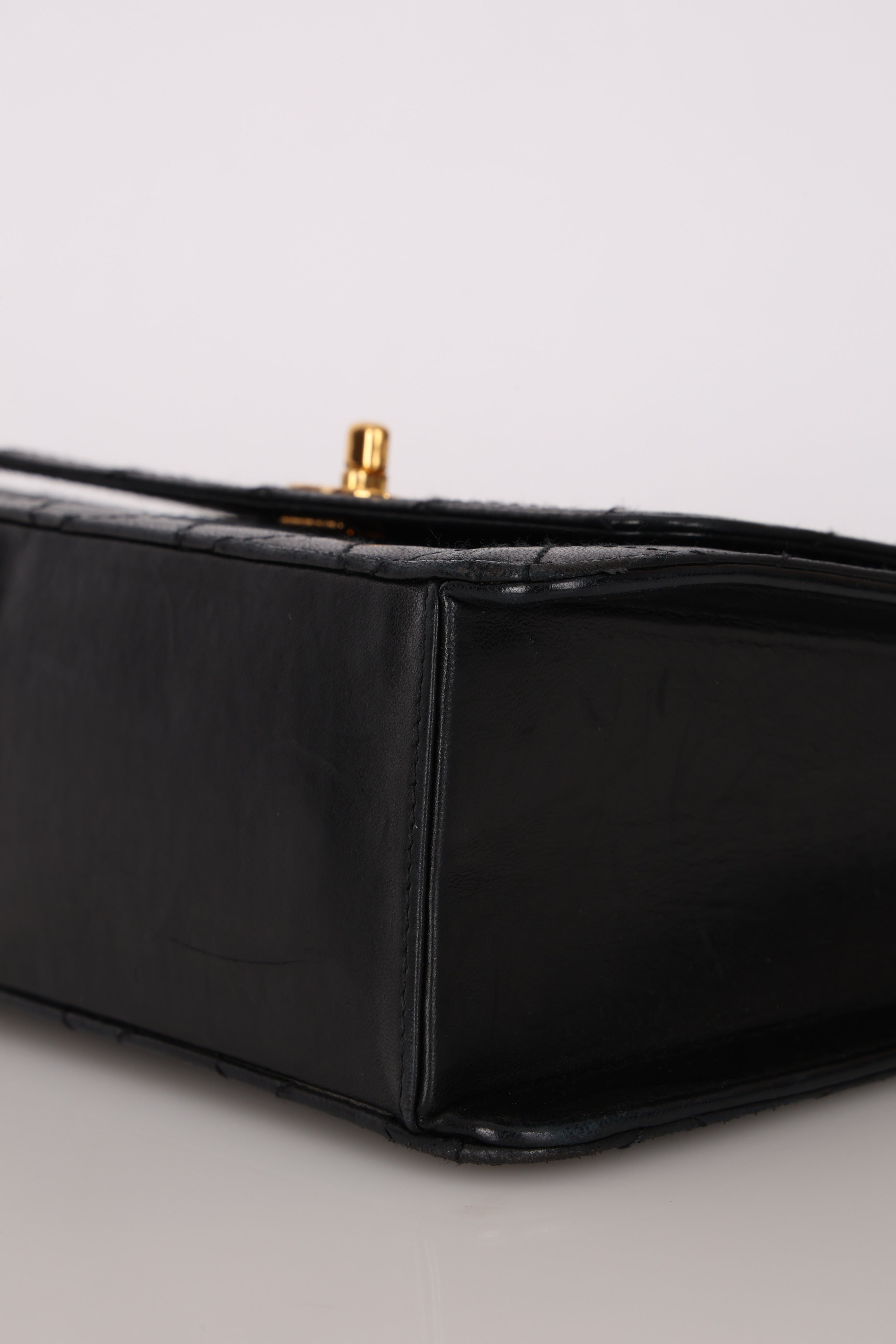 Chanel Kelly Shoulder Bag Black Lambskin 24K GP