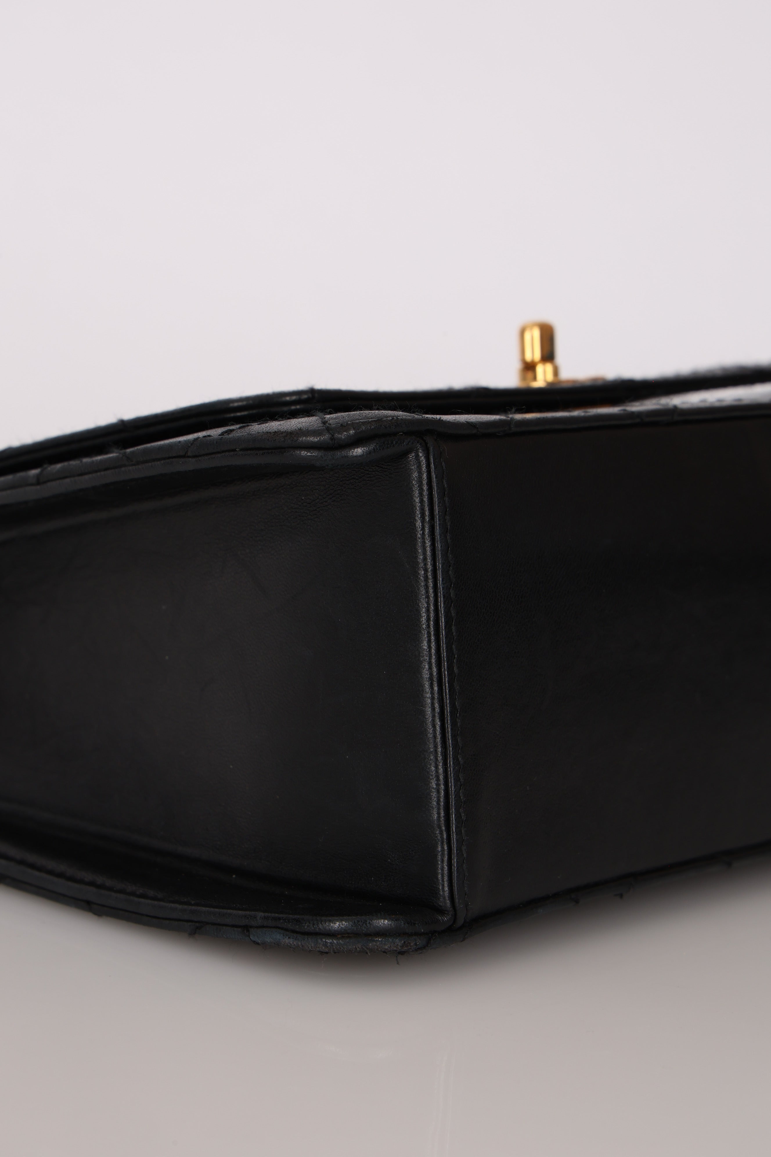 Chanel Kelly Shoulder Bag Black Lambskin 24K GP