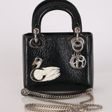 Dior Mini Lady Jeweled Swan Ceramic Effect Deerskin