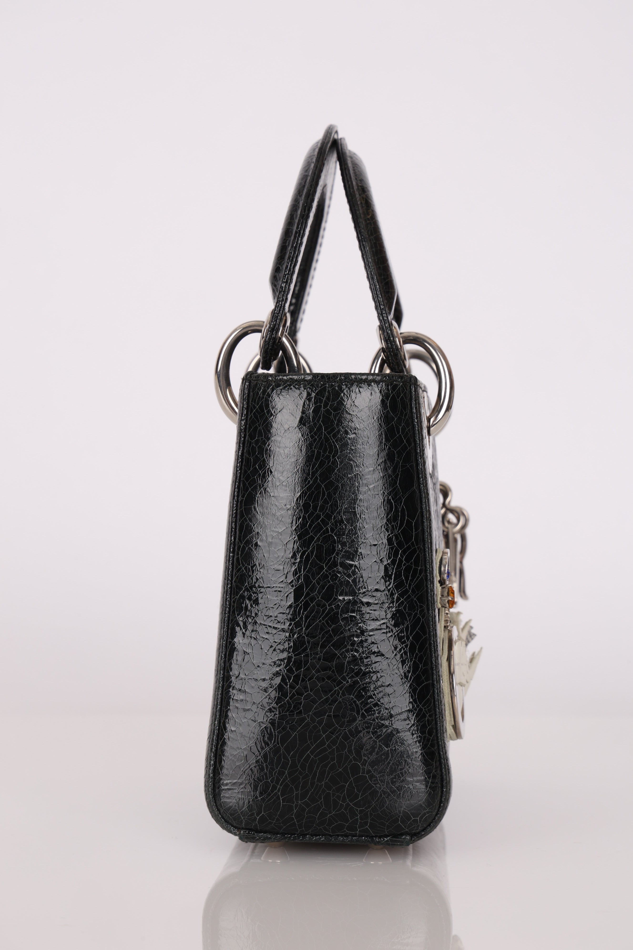 Dior Mini Lady Jeweled Swan Ceramic Effect Deerskin