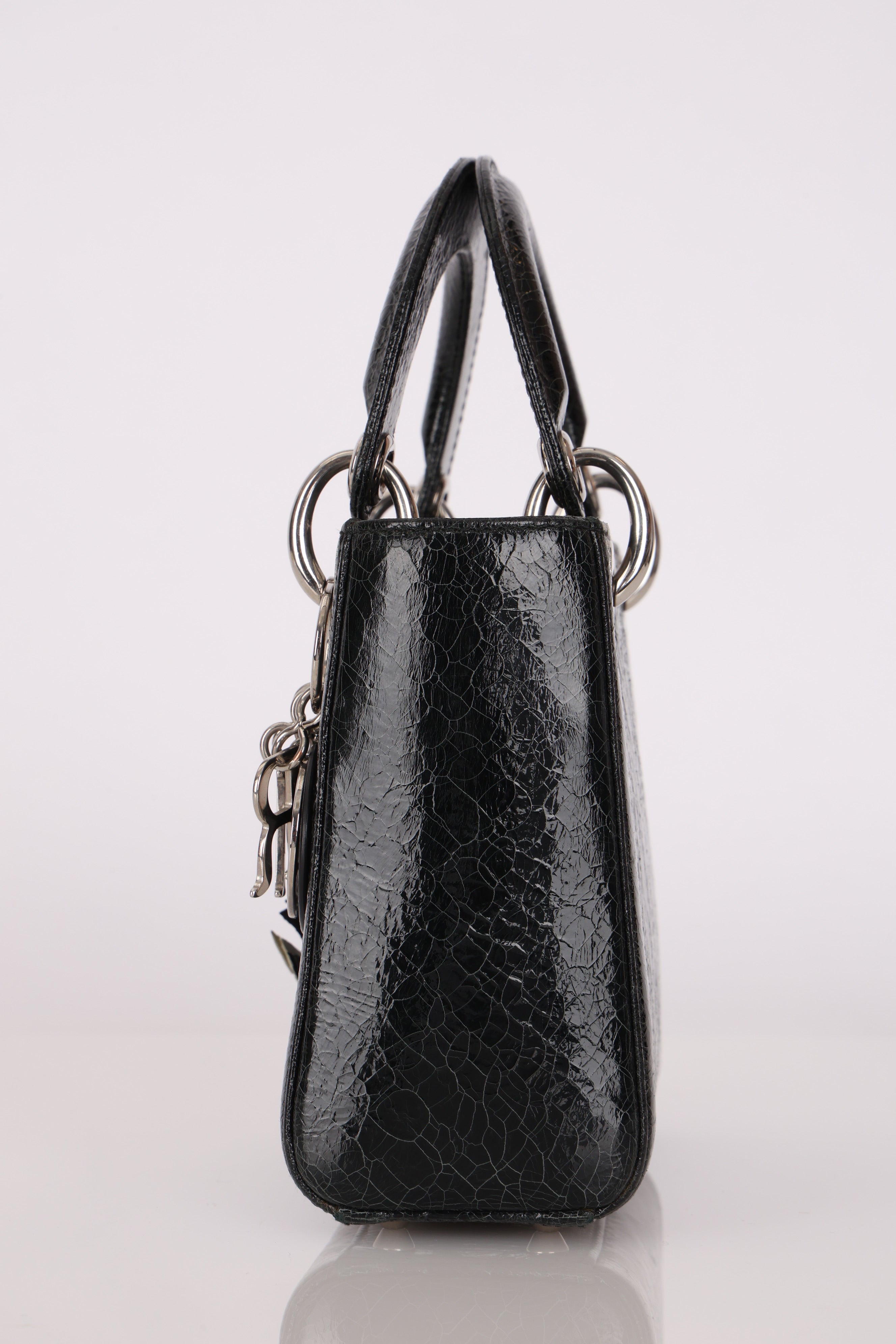 Dior Mini Lady Jeweled Swan Ceramic Effect Deerskin