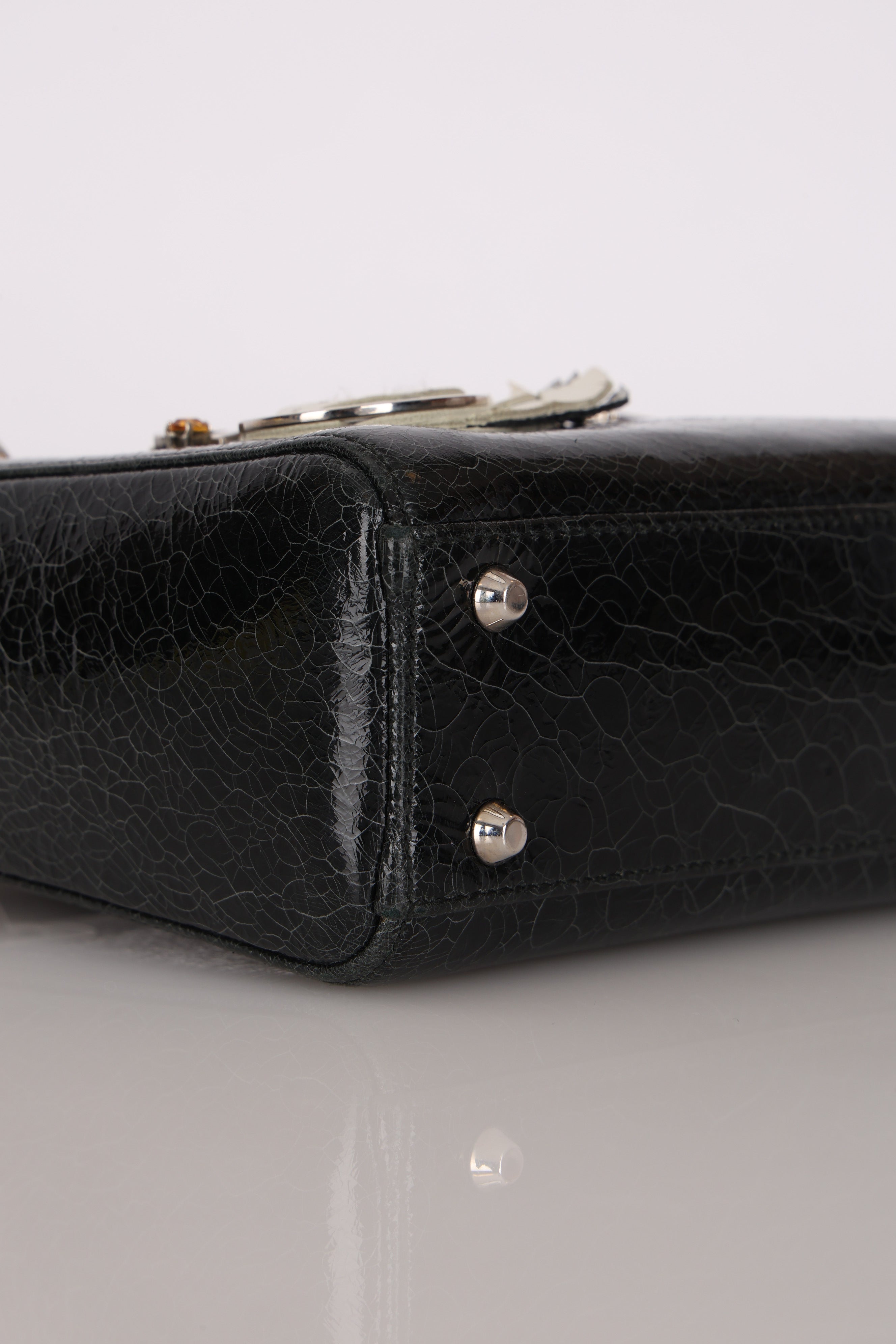 Dior Mini Lady Jeweled Swan Ceramic Effect Deerskin