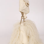 Chanel Shearling Fur Single Flap with 2.55 Mini Pouch White CGHW