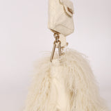 Chanel Shearling Fur Single Flap with 2.55 Mini Pouch White CGHW
