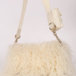 Chanel Shearling Fur Single Flap with 2.55 Mini Pouch White CGHW