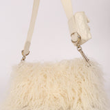Chanel Shearling Fur Single Flap with 2.55 Mini Pouch White CGHW
