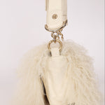 Chanel Shearling Fur Single Flap with 2.55 Mini Pouch White CGHW
