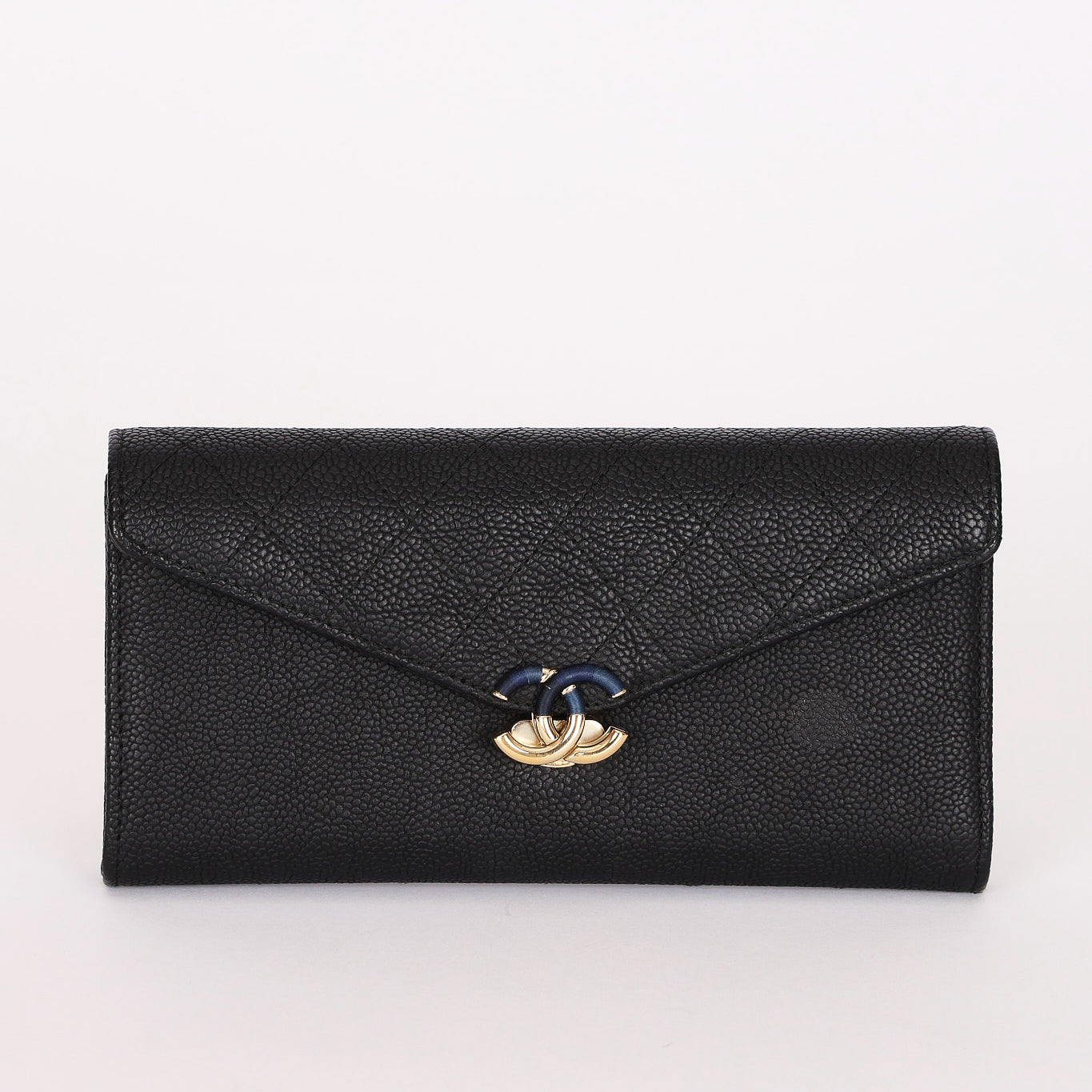 Chanel Thread Around Long Wallet Black Caviar 2018 CGHW