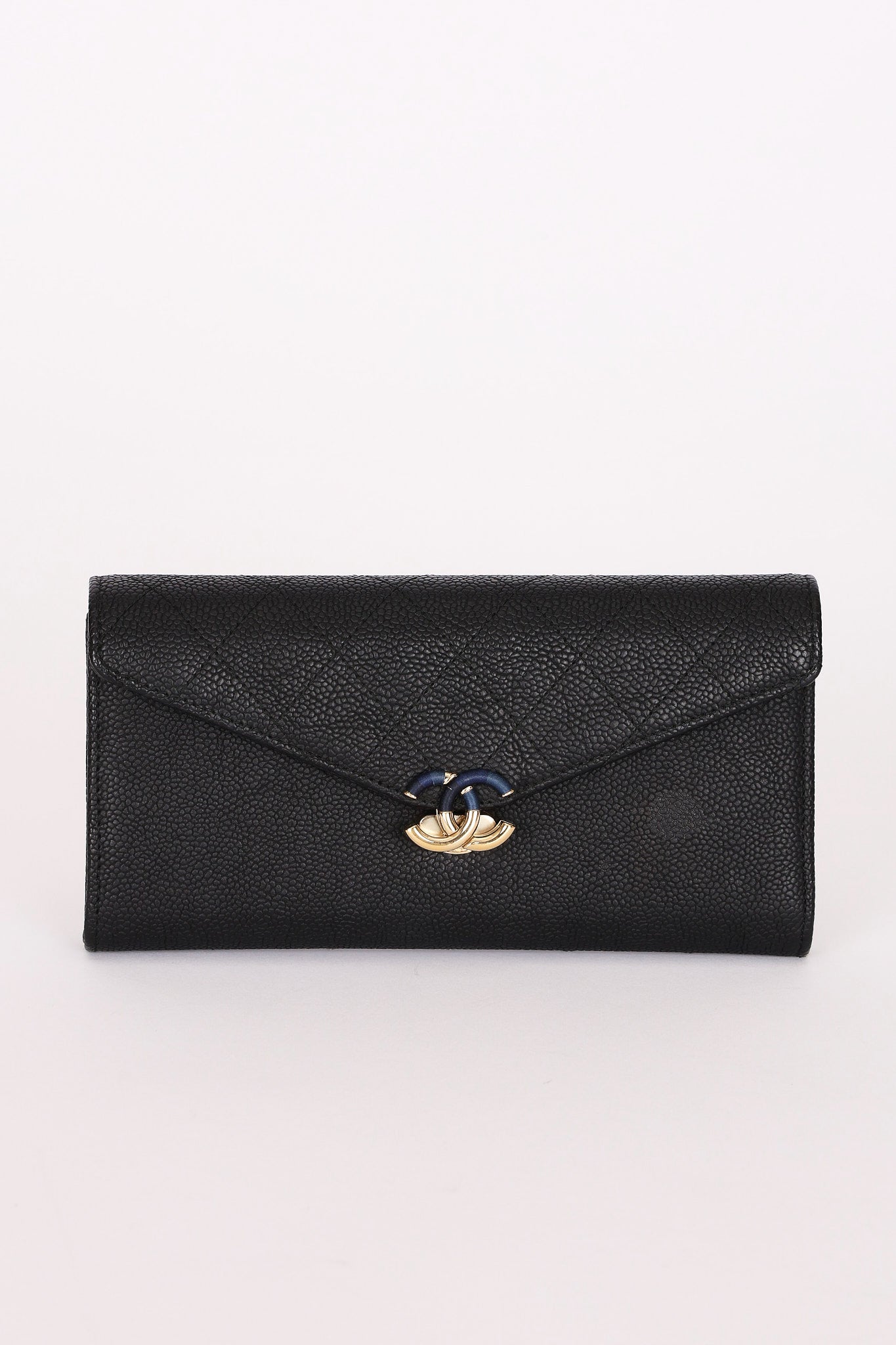 Chanel Thread Around Long Wallet Black Caviar 2018 CGHW