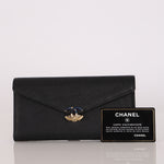 Chanel Thread Around Long Wallet Black Caviar CGHW