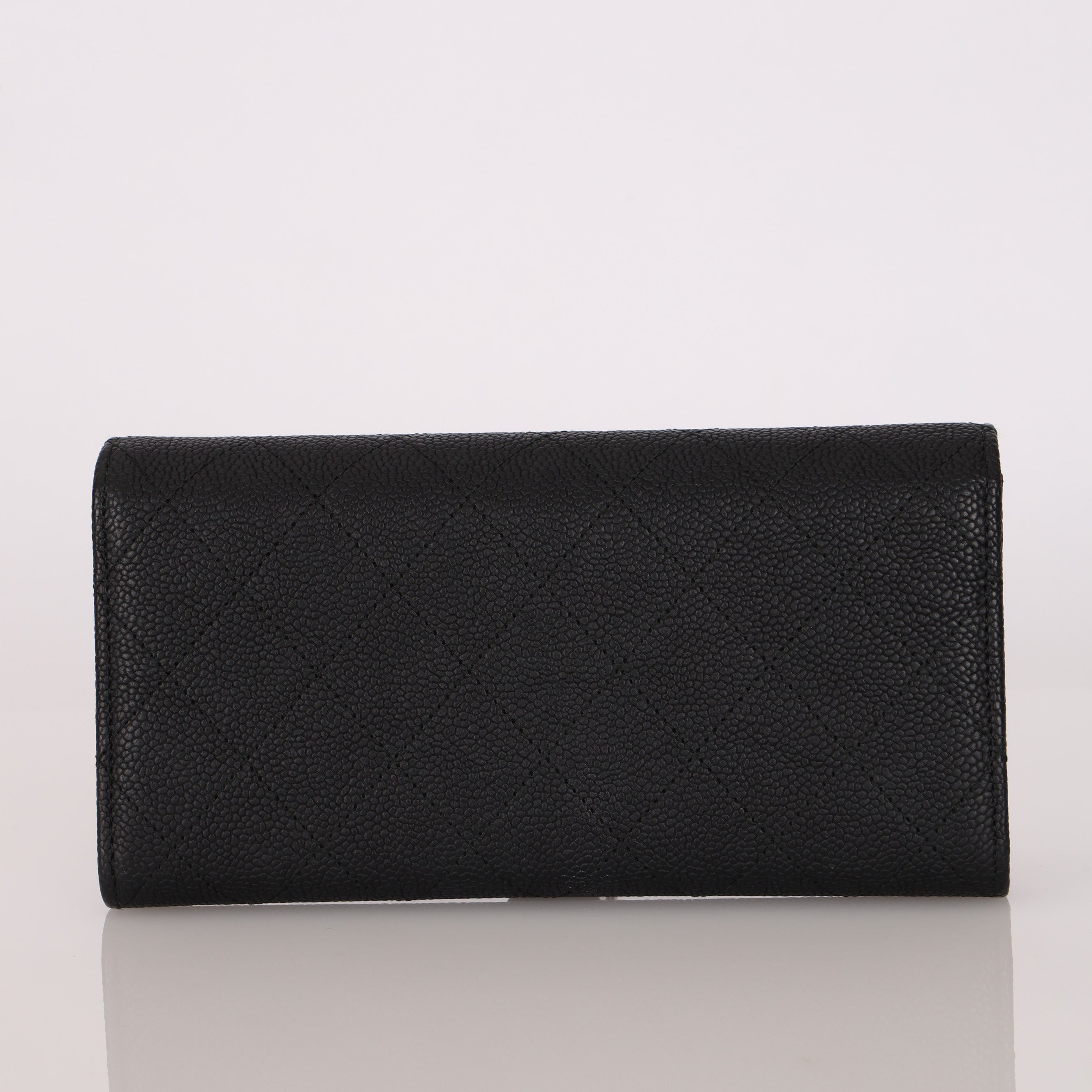 Chanel Thread Around Long Wallet Black Caviar CGHW